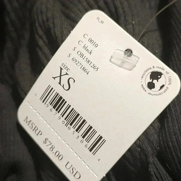 Free People NWT Santa Clara Thermal Top Black - Picture 10 of 10